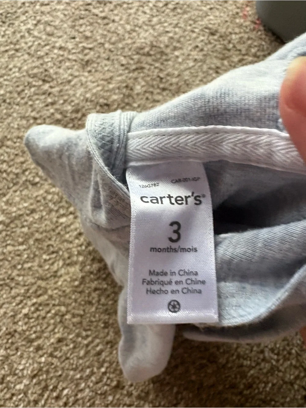 Carter's Hooded Button-Up Tops in Light Blue and Light Gray